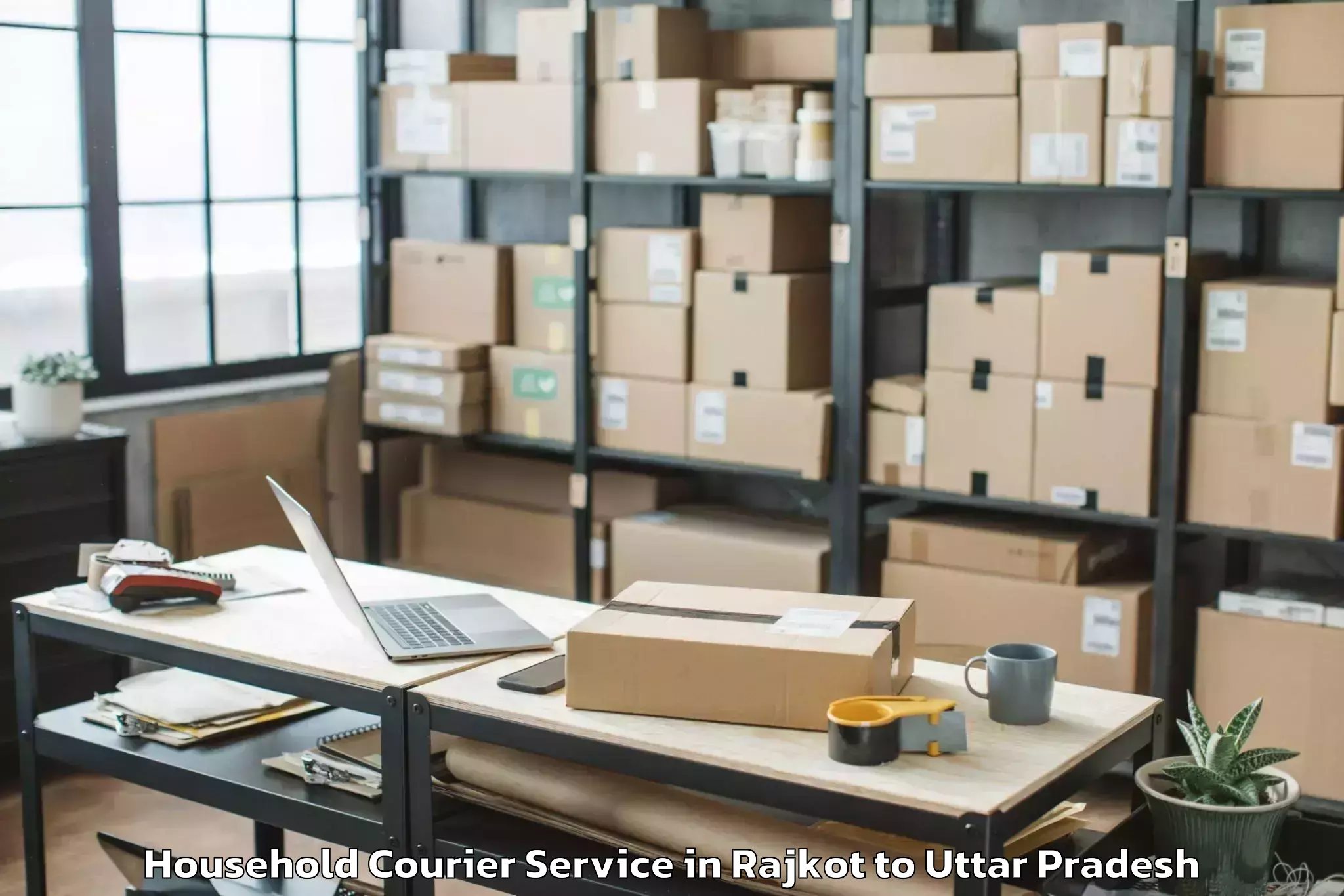 Discover Rajkot to Auraiya Household Courier